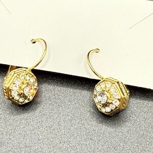 Elegant Gold Crystal CZ Earrings